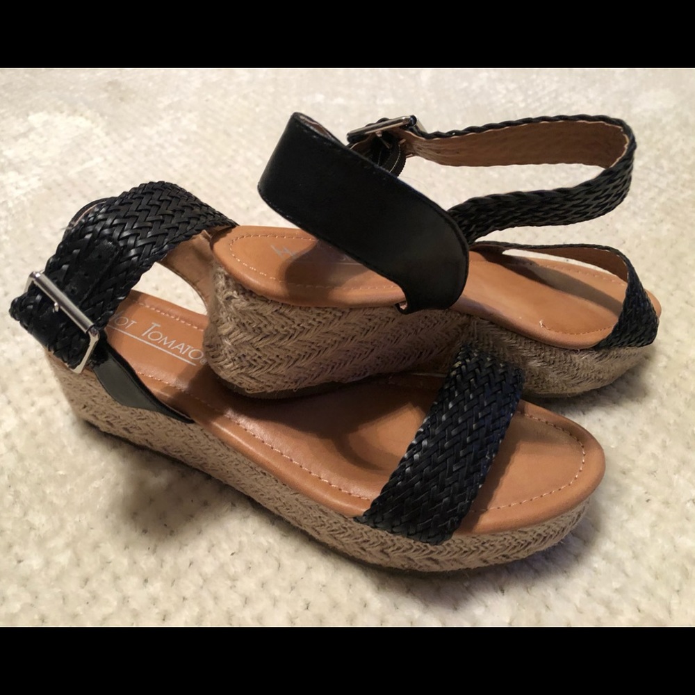 Black espadrille sandals size 10